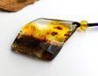 Large Amber Pendant Made of Free Form Amber With Bits of Flora