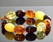 Amber Bracelet Made of Lage Oval Multicolor Amber 