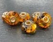 6 Pcs Wholesale Pandora Style Amber Charm Beads - SOLD OUT