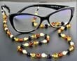 Amber Cord For Glasses Made of Multicolor Amber. Unisex.