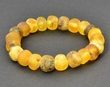 Mens Amber Healing Bracelet Made of Large Raw Baltic Amber