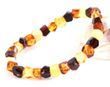 Faceted Amber Bracelet Made of Multicolor Faceted Baltic Amber