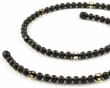 Men's Amber Necklace Made of Black and Faceted Amber. Unisex.