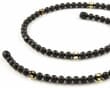 Men's Amber Necklace Made of Black and Faceted Amber