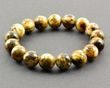 Amber Bracelet Made of Larger 12 mm Marble Amber Beads