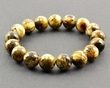 Amber Bracelet Made of Larger 12 mm Marble Amber Beads