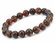 Men's Amber Bracelet Made of Dark Cognac Color Amber