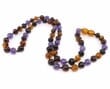 Amber Necklace Made of Baltic Amber and and Amethyst