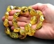 SPARKLING Amber Necklace Made of Faceted Greenish Amber