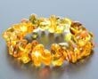 Amber Bracelet Made of Natural Shape Golden Color Amber Rocks