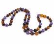 Amber Healing Necklace Made of Baltic Amber and Amethyst