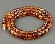 Amber Necklace Made of Cognac Tube Shape Amber