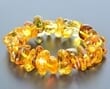 Amber Bracelet Made of Natural Shape Golden Color Amber Rocks