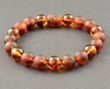 Mens Beaded Bracelet Made of Matte and Polished Baltic Amber 