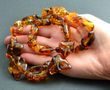 Amber Necklace Made of Free Form Shape Baltic Amber