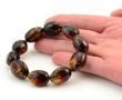 Large Amber Bracelet Made of Colorful Baltic Amber Beads