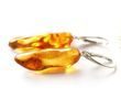 Natural Shape Amber Earrings Made of Honey Baltic Amber