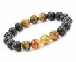 Men's Amber Bracelet Made of Black and Marble Baltic Amber