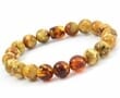 Men's Beaded Bracelet Made of Marble and Cognac Baltic Amber