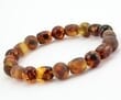 Men's Amber Bracelet Made of Raw and Polished Amber 
