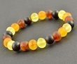 Raw Amber Healing Bracelet Made of Multicolor Baltic Amber