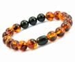 Men's Amber Bracelet Made of Black and Cognac Amber