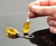 Amber Drop Dangle Earrings Made of Honey Baltic Amber