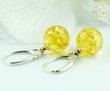 Amber Earrings Made of Golden Color Baltic Amber