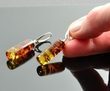 Stunning Amber Earrings Made of Barrel Shape Baltic Amber