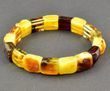 Bangle Style Amber Bracelet Made of Multicolor Amber