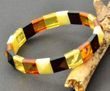 Amber Bracelet Made of Pyramid Shape Baltic Amber Pieces 