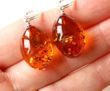 Amber Earrings Made of Olive Shape Cognac Amber - SOLD OUT