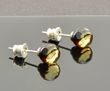 Light Green Color Small Faceted Amber Stud Earrings