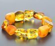 Amber Bracelet Made of Natural Shape Multicolor Amber Rocks