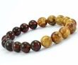 Men's Amber Bracelet Made of Marble and Cherry Baltic Amber