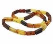 Men's Amber Necklace Made of Tube Shape Raw Baltic Amber