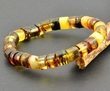 Men's Beaded Bracelet Made of Button Shape Baltic Amber Beads 