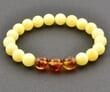 Men's Amber Bracelets Made of Butterscotch and Cognac Amber