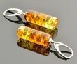 Amber Earrings Made of Barrel Shape Honey Baltic Amber