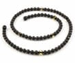 Men's Amber Necklace Made of Black and Faceted Amber