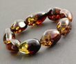 Large Amber Bracelet Made of Colorful Baltic Amber Beads