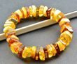 Amber Bracelet Made of Square Cut Baltic Amber Beads  