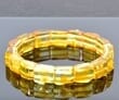 Bangle Style Amber Bracelet Made of Golden Color Amber