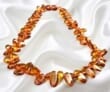 Leaf Amber Healing Necklace Made of Cognac Baltic Amber