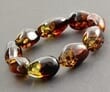 Large Amber Bracelet Made of Colorful Amber Beads