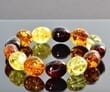 Amber Bracelet Made of Golden, Cognac, Cherry Color Amber