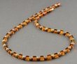 Men's Amber Necklace Made of Cube and Round Shape Amber 