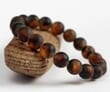 Men's Beaded Bracelet Made of Matte Cognac Baltic Amber