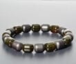 Men's Amber Bracelet Made of Barrel Shaped Matte and Polished Amber 