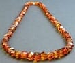 Men's Amber Necklace Made of Faceted Cognac Color Amber